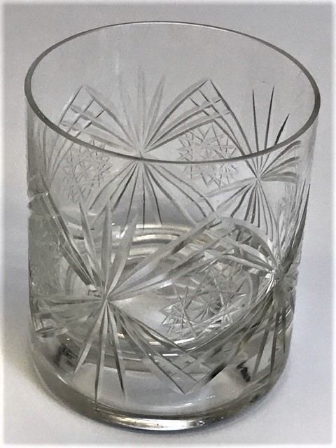 1970 KRISTAL EL KESME CAM VİSKİ İÇİM BARDAGI CİFT 2 ADET 