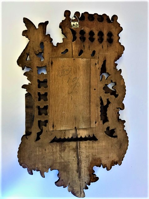 OSMANLI AHŞAP MASİF  EL OYMA YAPIM AYNALI  CİFT RAFLI DUVAR SÜSÜ