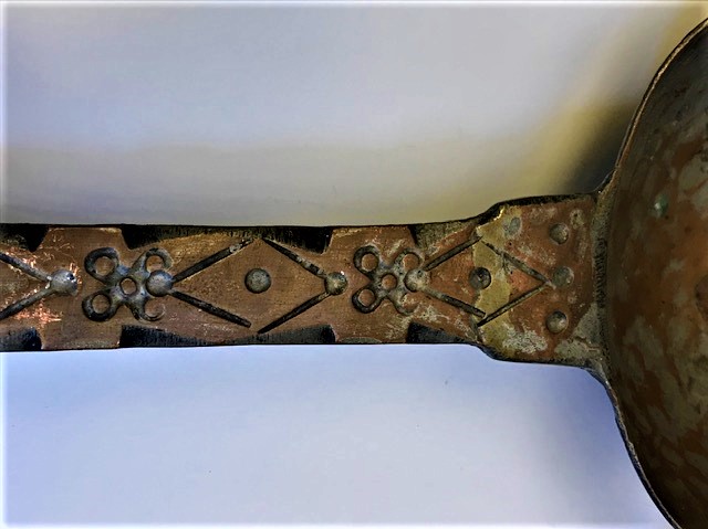 OSMANLI TEKKE İŞİ DÖGME BAKIR BÜYÜK BOY KEPCE KEVGİR İKİLİ TAKIM