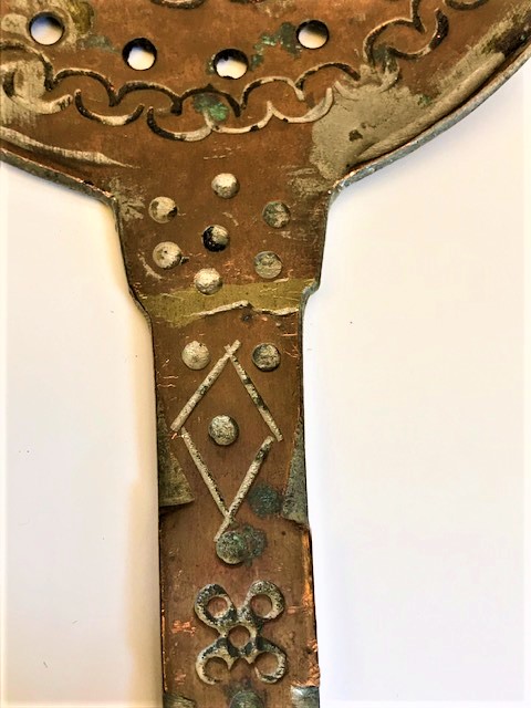 OSMANLI TEKKE İŞİ DÖGME BAKIR BÜYÜK BOY KEPCE KEVGİR İKİLİ TAKIM