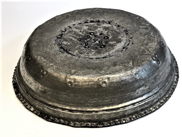 OSMANLI TUGRA DAMGALI EL KALEM İŞCİLİKLİ BAKIR BÜYÜK BOY ZİLLİ HAMAM TASI