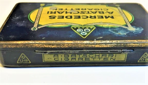 1920 MERCEDES A. BATSCHARI CIGARETTEN TENEKE SIGARA KUTU