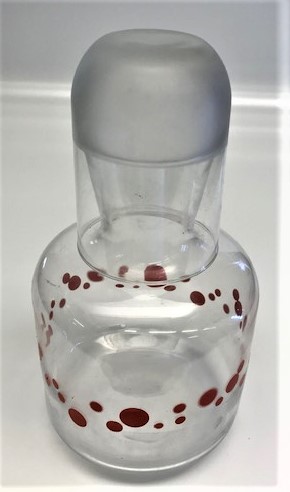 BAŞ UCU GECE SURAHİSİ BARDAKLI SURAHİ ÜZERİ KIRMIZI PUANLI