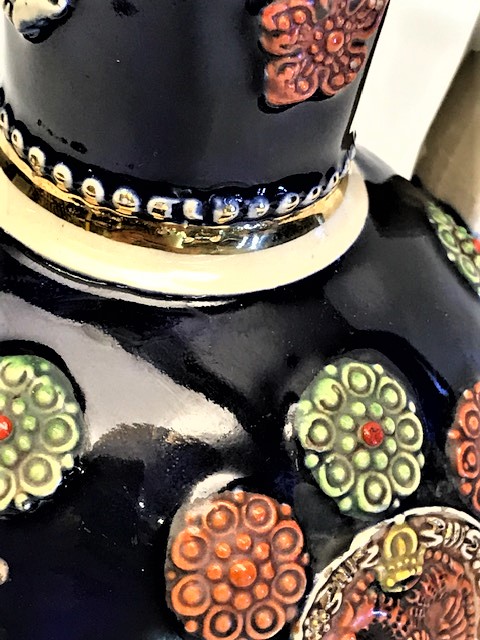 1950 ÜZERİ TAMAMEN EL İŞİ MİNE İŞCİLİKLİ KAPAKLI KRALİYET AİLESİ SERVİS SUNUM SURAHİSİ