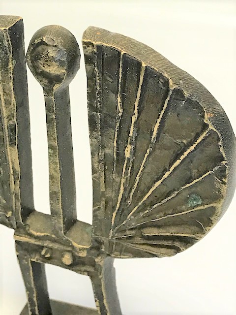 L. MOGAJUS SANATCI İMZALI BRONZ KANATLI MELEK CALIŞMA YÜKSEKLİK 16.5 CM ENİ 14.5 CM 