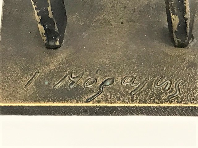 L. MOGAJUS SANATCI İMZALI BRONZ KANATLI MELEK CALIŞMA YÜKSEKLİK 16.5 CM ENİ 14.5 CM 