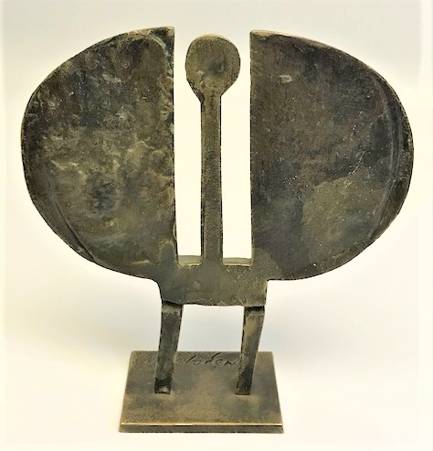 L. MOGAJUS SANATCI İMZALI BRONZ KANATLI MELEK CALIŞMA YÜKSEKLİK 16.5 CM ENİ 14.5 CM 