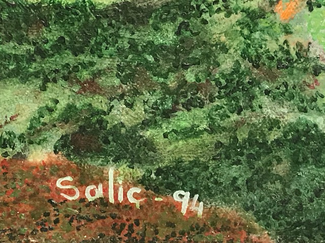 SALİÇ KOCAK  SANATCI İMZALI YAGLI BOYA CERCEVESİNDE  CALIŞMA