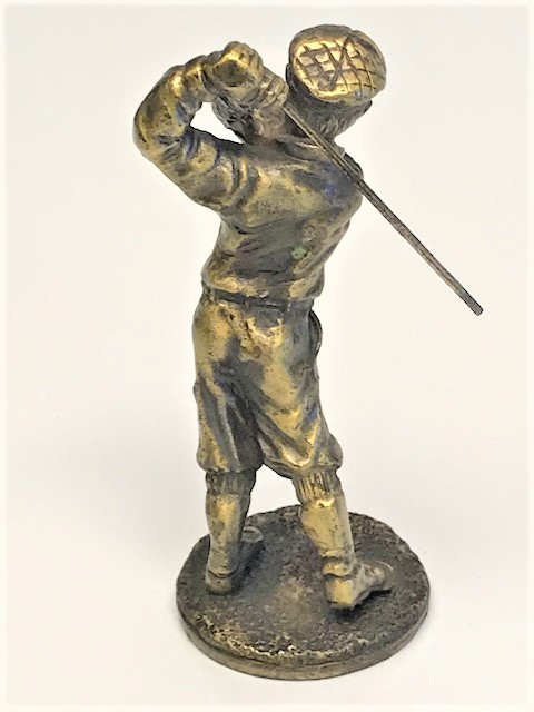 UFAK BOY GOLF OYUNUNDA VURUŞ YAPAN TEMALI BRONZ BİBLO