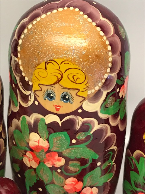 8 ADET BÜYÜK BOY RUS MATRUŞKA EL BOYAMA EL  YAPIM İÇ İÇE KOYULAN BEREKET BEBEKLERİ