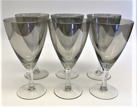 6 ADET FÜME KADEH ŞEFFAF FARKLI RENK  CAM AYAKLI ŞARAP KADEHİ