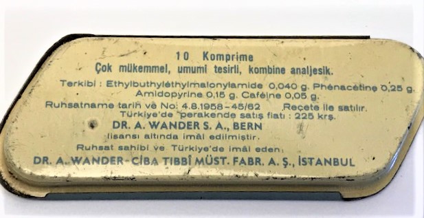 KARİL WANDER TENEKE SÜRGÜLÜ KAPAKLI İLAC KUTUSU