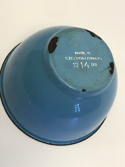 MAVİ BEYAZ EMAYE CEKOSLAVAKYA KASE 
