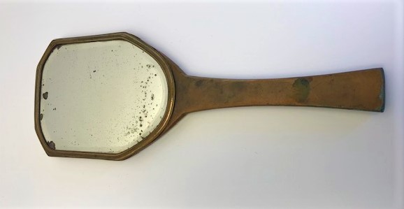 FRANSIZ OSMANLI PAZARI İÇİN YAPILMIŞ MOR BEYAZ MİNELİ PİRİNC MAKYAJ AYNASI 