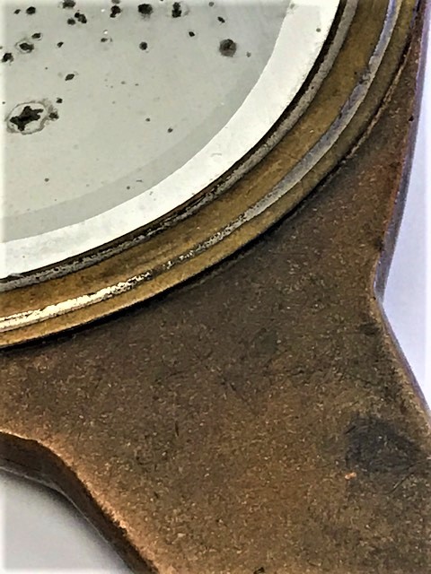 FRANSIZ OSMANLI PAZARI İÇİN YAPILMIŞ MOR BEYAZ MİNELİ PİRİNC MAKYAJ AYNASI 