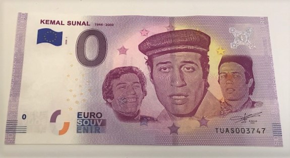 KEMAL SUNAL'IN ANISINA CIKARILMIŞ 0 EURO KAGIT PARA