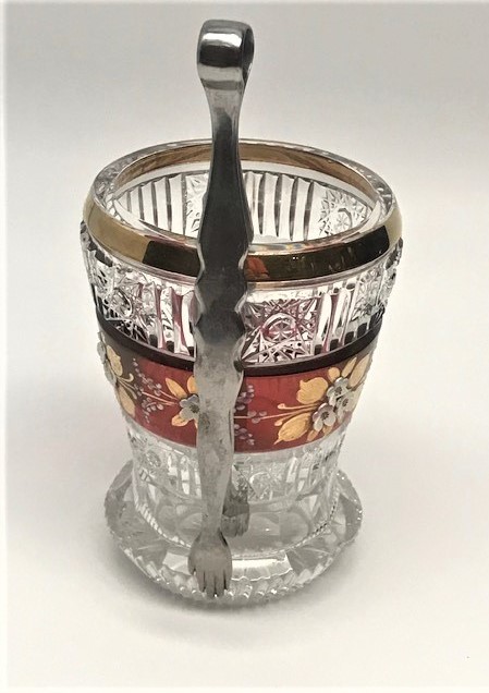 BOHEM KRISTAL ÜZERİ MİNE CİCEK KABARTMA EL İŞCİLİK  BUZLUK