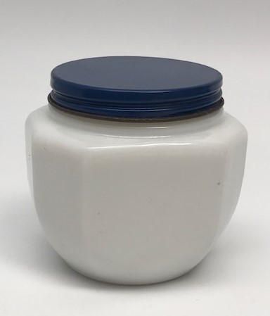 NIVEA 1915 OPALİN  MAVİ KAPAKLI NIVEA KIREM KAVANOZ KABI BEYAZ OPALİN ŞİŞESİNDE