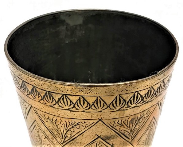 OSMANLI PİRİNC ÜZERİ KOMPLE KALEM İŞÇİLİKLİ ŞERBET BARDAGI