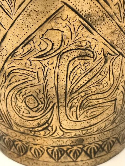 OSMANLI PİRİNC ÜZERİ KOMPLE KALEM İŞÇİLİKLİ ŞERBET BARDAGI