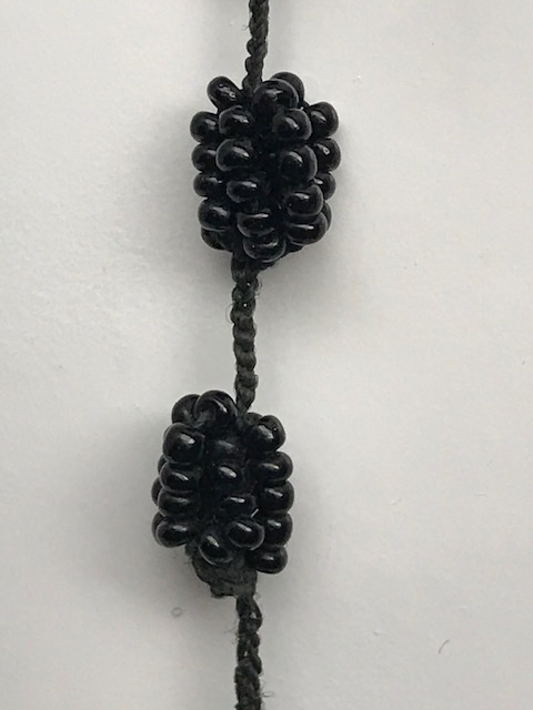 OSMANLI SİYAH CAM BONCUK SALKIM EL İŞİ  BAYAN KOLYE