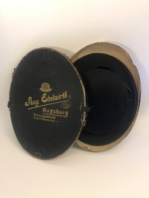 1920 YILLAR ALMAN AUG EDELWİRTH MELON İPEK SİLİNDİR ACILIR KAPANIR ŞAPKA ORJİNAL KUTUSUNDA