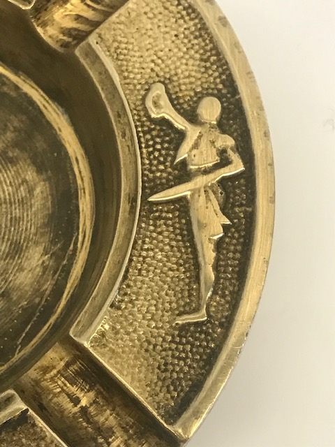 BRONZ İSPANYA ÜZERİ BOGA GÜREŞİ MATADOR ARENE TEMALI KÜL TAPLASI 