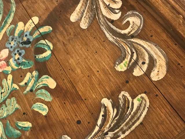 OSMANLI EDİRNE İŞİ AHŞAP KOK EL BOYAMA TAMAMI EL YAPIM İŞCİLİKLİ SERVİS TEPSİ 