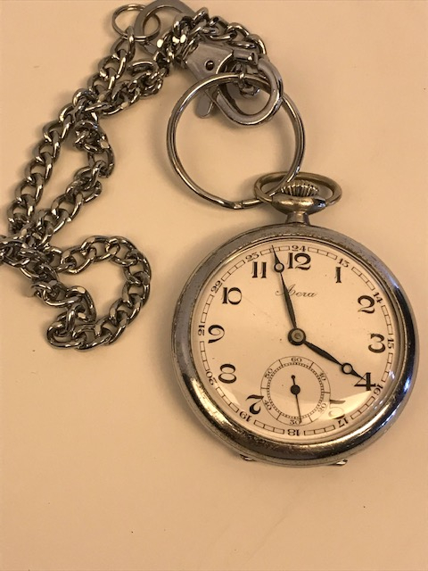 MEKANİK KURMALI AERA FRANSIZ  EMAYE KADRAN CİFT KAPAKLI PİRİNC SARI TAŞLI MAKİNE SORUNSUZ KÖSTEKLİ CEP SAATİ