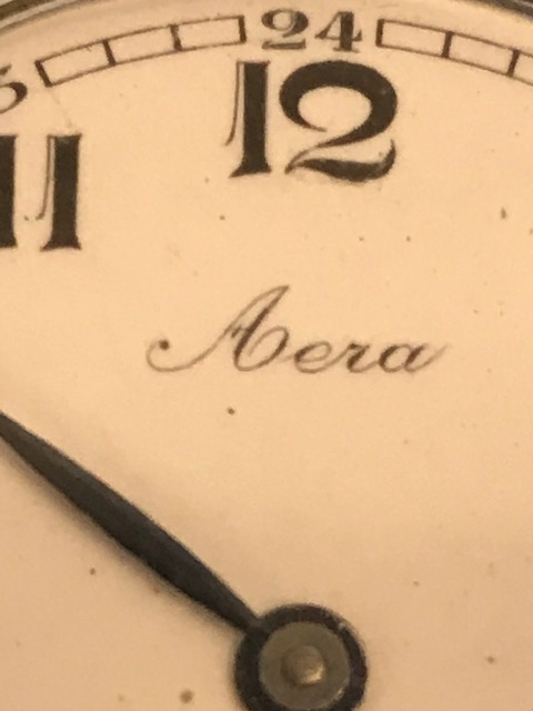 MEKANİK KURMALI AERA FRANSIZ  EMAYE KADRAN CİFT KAPAKLI PİRİNC SARI TAŞLI MAKİNE SORUNSUZ KÖSTEKLİ CEP SAATİ