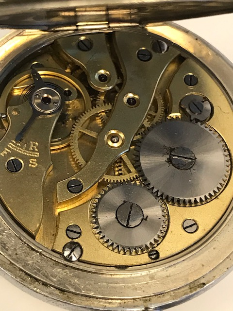 MEKANİK KURMALI AERA FRANSIZ  EMAYE KADRAN CİFT KAPAKLI PİRİNC SARI TAŞLI MAKİNE SORUNSUZ KÖSTEKLİ CEP SAATİ