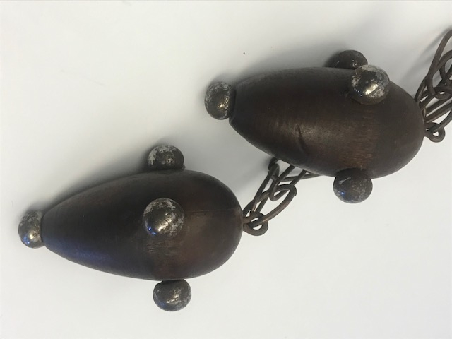 OSMANLI ZİNCİRLİ CİFT GÜRZ CAFERİ TEKKE ZİKİR DE KULLANILAN KAMCI DİNİ OBJE 2 ADET