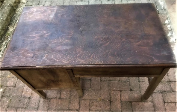 AHŞAP MASİF KAYIN AGACINDAN YAPILMIŞ 1950 YILLAR CALIŞMA MASASI DÖRT CEKMECELİ 