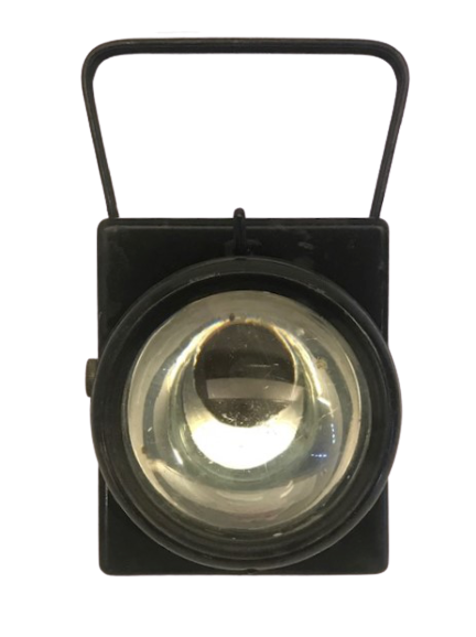 1940 MODEL EISEMANN BOSCH LAMP CAM BÜYÜK MERCEKLİ METAL TAŞINABİLİR PİLLİ FENER