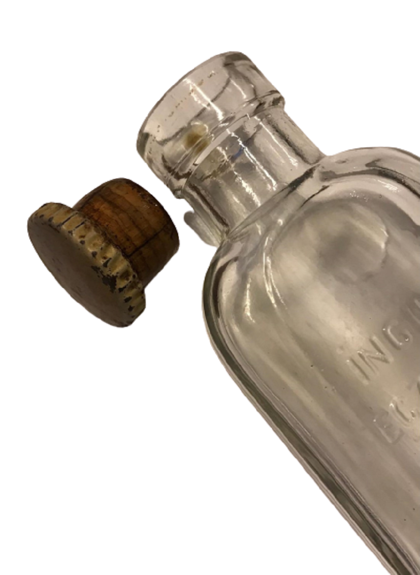 İNGİLİZ ECZANESİ KANZUK MEYVA TUZU CAM ŞİŞE ORJİNAL MANTAR KAPAKLI ŞİŞE ÜZERİNDE KABARTMA YAZI