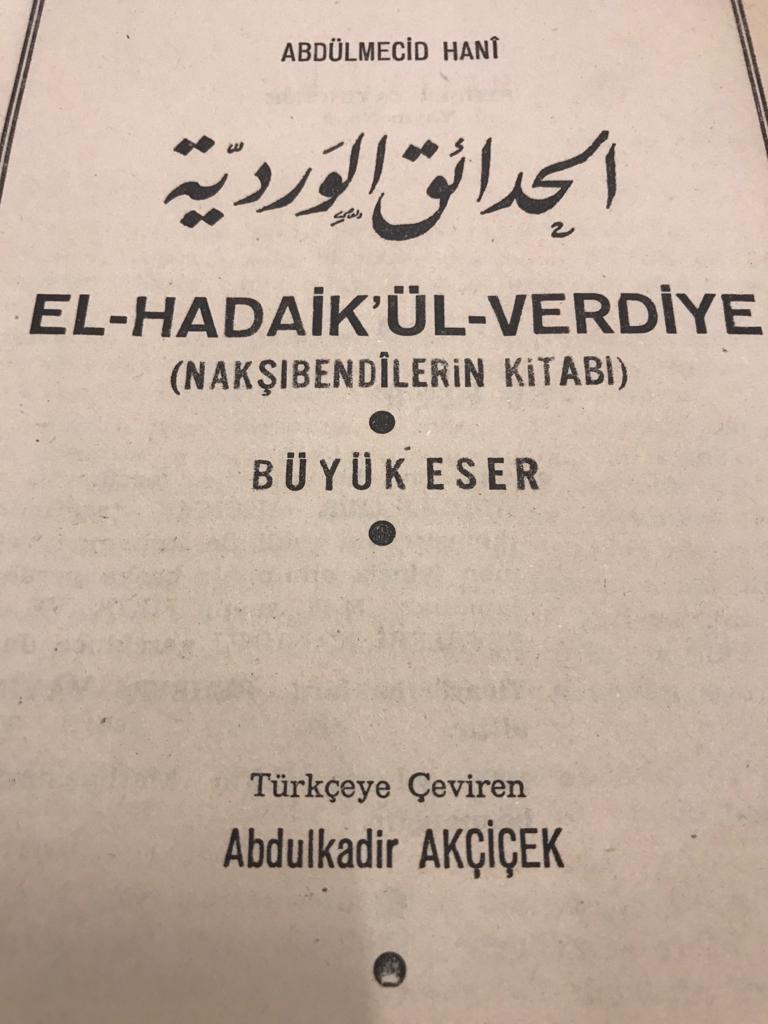 EL-HADAİK'ÜL-VERDİYE - NAKŞIBENDİ TARİKATI  KİTABI ABDÜLMECİD HANİ