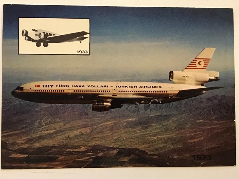 TÜRK HAVA YOLLARI DC 10 TİPİ  UCAK TURKISH  AIRLINES THY KARTPOSTAL