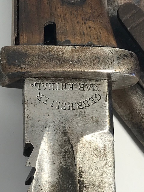 1915 ALMAN SEITENGEWEHR M1884 / 98 N.A. MIT SÄGERÜCKEN GEBRÜDER HELLER MARIENTHAL ŞAVAŞ GÖRMÜŞ ALMAN ASKERİ SÜNGÜ