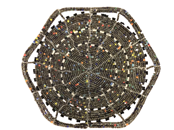 BONCUK İŞİ EL İŞCİLİKLİ SEPET 16 CM CAPINDA 5.5 CM YÜKSEKLİKDE 