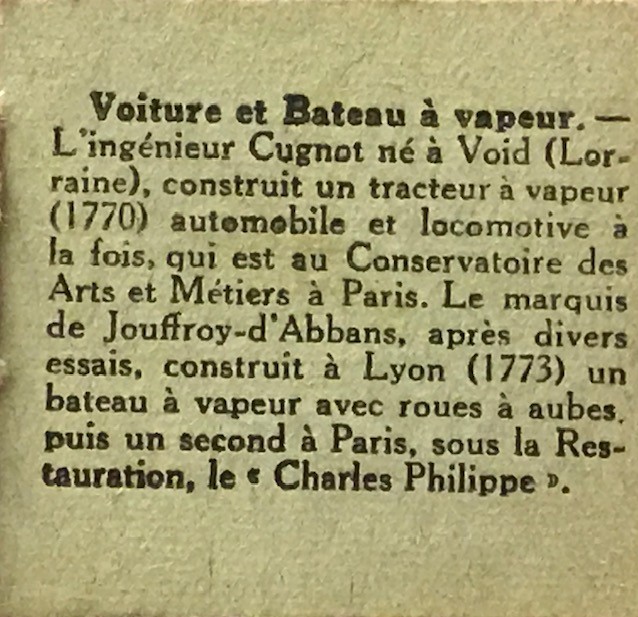 EGİTİM KÜLTÜRÜ VOİTURE ET BATEAU A VAPEUR 1900 YILLARDA BON POINT FRANSADA OKULDA SINIFDA BAŞARI GÖSTEREN TALEBELERE VERİLEN KART 