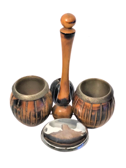 60 LI YILLAR AHŞAP FICILARDAN  SIGARA KİBRİT KOYMA VE METAL KULLÜK 