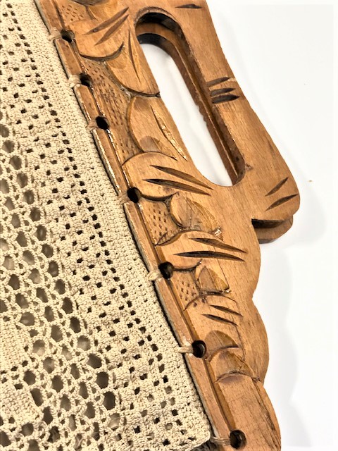 EL YAPIM KANECİCE TIG İŞİ İŞLEME YAPIMI AHŞAP TUTMA KULPLU CANTA 1960 YILLAR