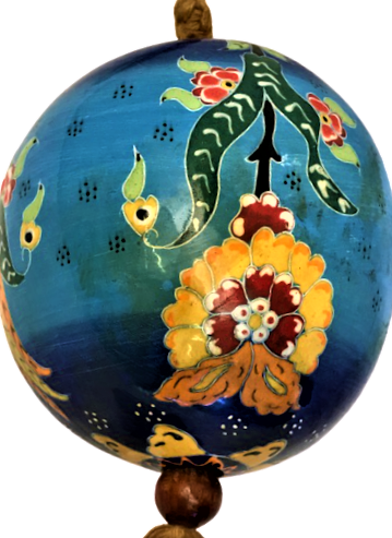 KÜTAHYA SERAMİK ASKI TOPU EL İŞÇİLİKLİ OSMANLI MÖTİFLERLE BEZELİ 