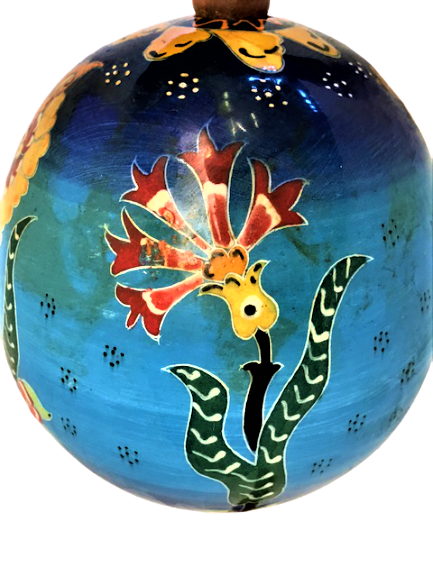 KÜTAHYA SERAMİK ASKI TOPU EL İŞÇİLİKLİ OSMANLI MÖTİFLERLE BEZELİ 