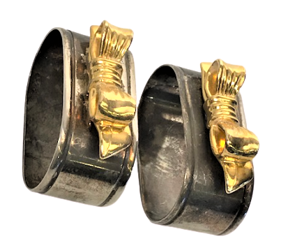 2 ADET ALTIN VE GÜMÜŞ KAPLAMALI PECETE YÜZÜGÜ İKRAM  SERVİS 