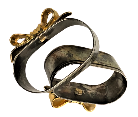 2 ADET ALTIN VE GÜMÜŞ KAPLAMALI PECETE YÜZÜGÜ İKRAM  SERVİS 