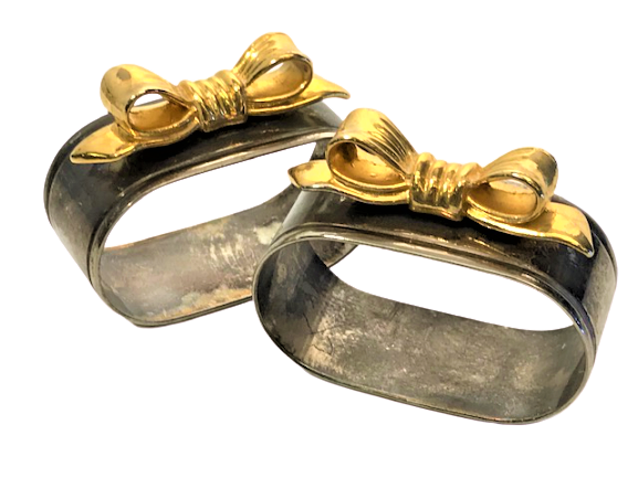 2 ADET ALTIN VE GÜMÜŞ KAPLAMALI PECETE YÜZÜGÜ İKRAM  SERVİS 