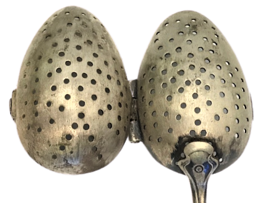 OSMANLI KAPAKLI GÜMÜŞ  KAPLAMA KAŞIK SAPI  ZEYTİN DALI MÖTİFLİ  CAY BİTKİ İÇİMİ KAŞIGI SÜZGEC