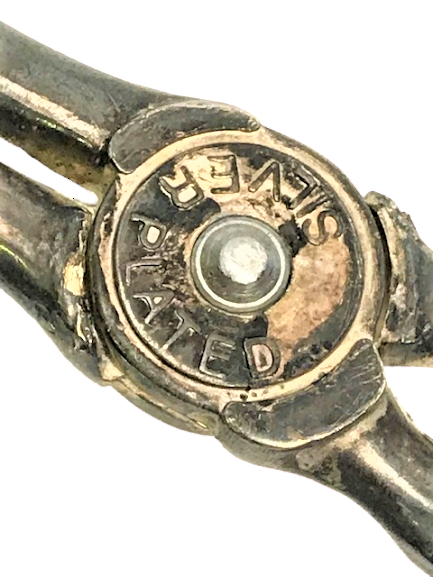 KEK PASTA BÖREK SERVİS MAŞASI GÜL MOTİF GÜMÜŞ KAPLAMA 22 CM BOY