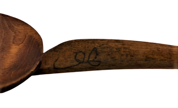 OSMANLI TERS KAŞIK BEKTAŞİ TEKKE VE ZAVİYELERDE KULLANILAN  EL İŞİ NADİR BİR ÜRÜN TERS SAPLI SAPINDA HUUU (kendine gel) YAZAN DERVİŞE DERS VEREN BİR ŞİMŞİR  KAŞIK MUGLA YÖRESİ